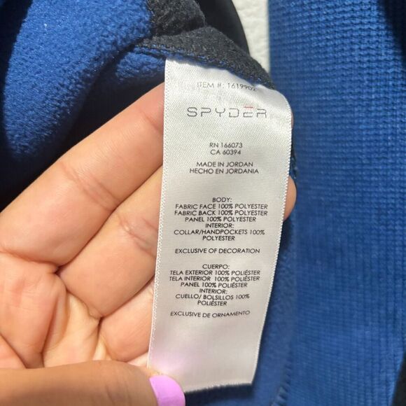 Spyder Men's Jacket Bandit Blue X-Large Half Zip Gait Knit Pullover Fleece - Picture 11 of 12